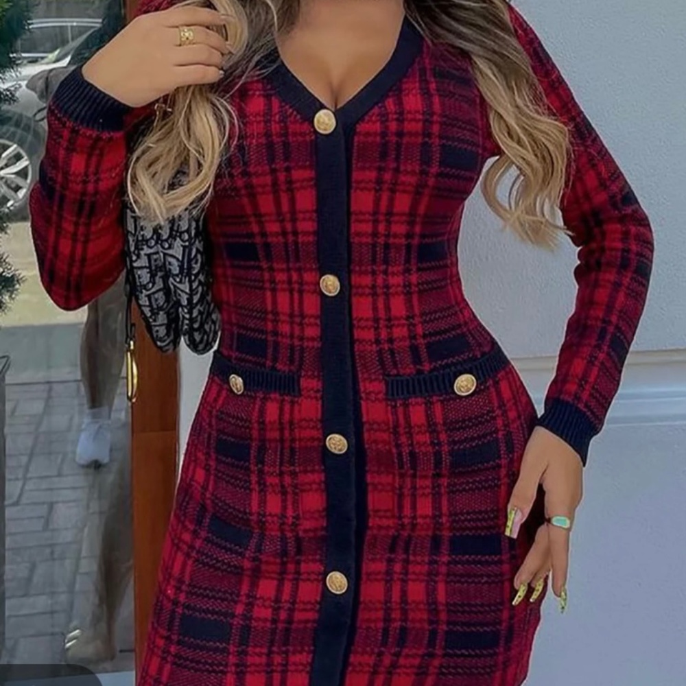 Plaid Bodycon Mini Dress